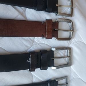 Leather belts bundle sz 34 black and brown GUC